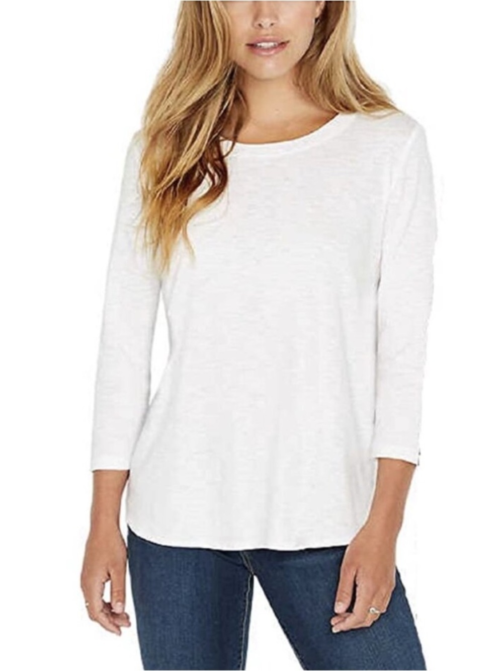 Kirkland White Slub Long-Sleeve Tee